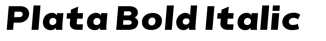 Plata Bold Italic